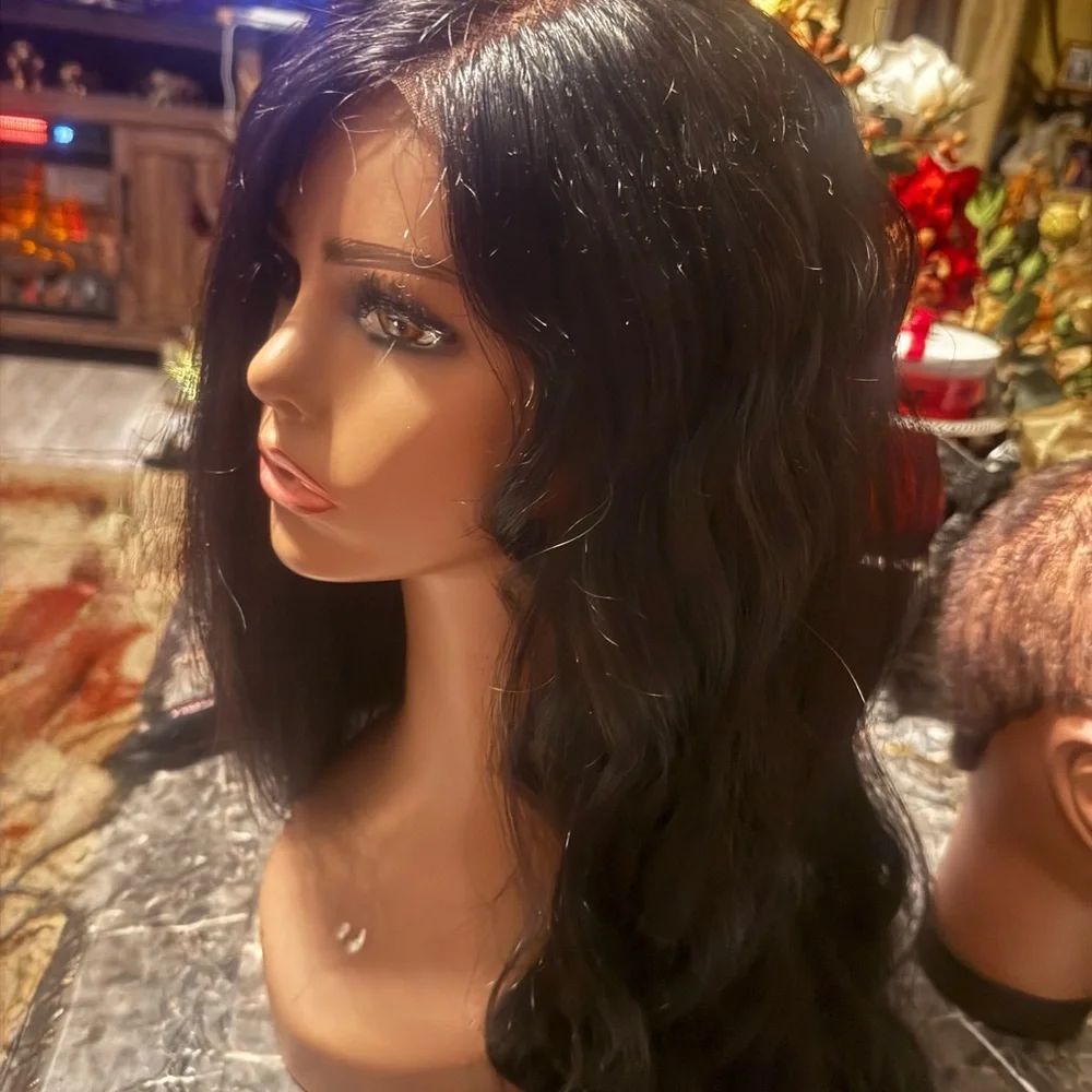 Black Virgin Hair Wig. 100% human hair 26”, 200 density, 13 x 6 lace - Picture 1 of 8